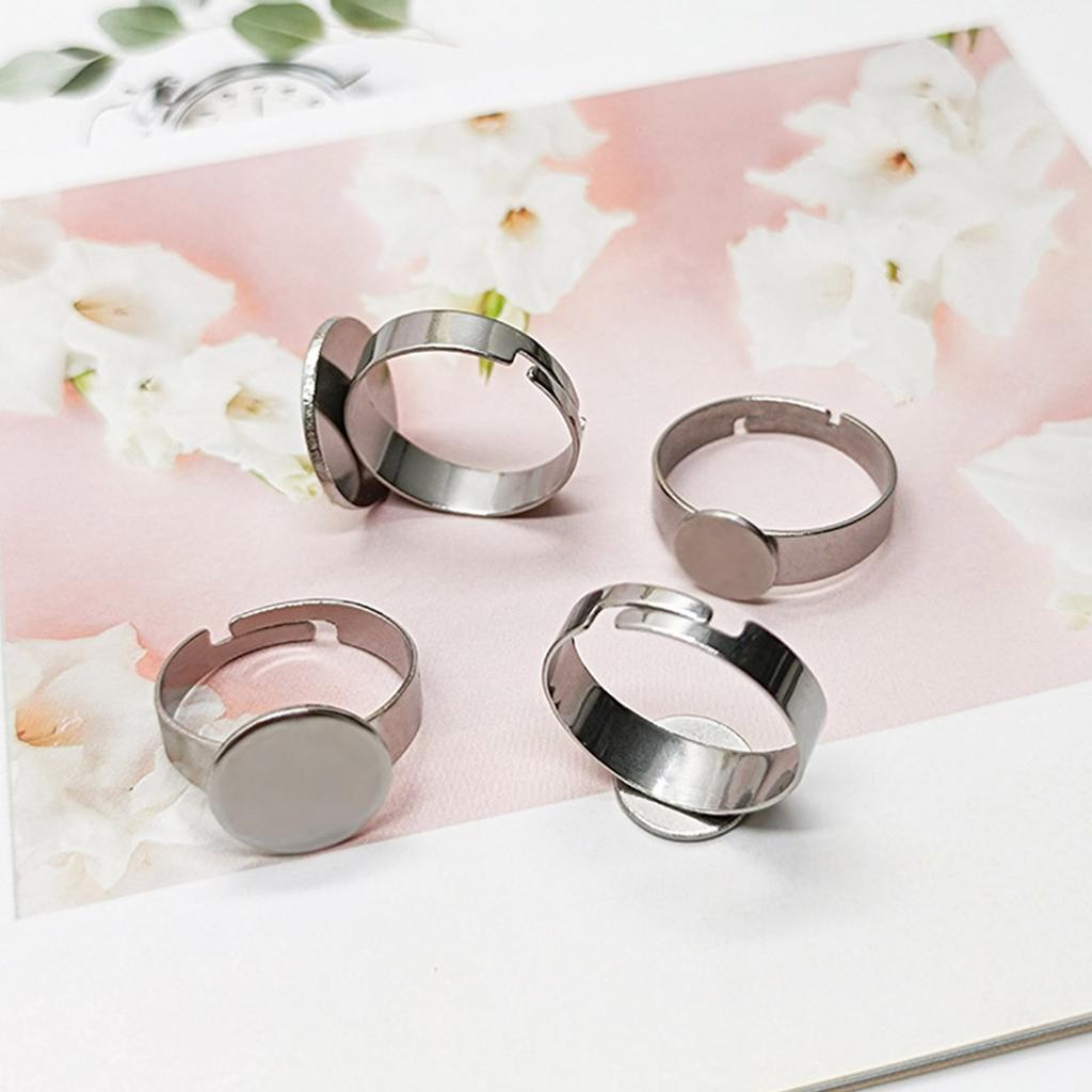 10 Stück Verstellbare Edelstahl Ringrohlinge Edelstahl Verstellbare Ringrohlinge Für DIY Schmuckliebhaber