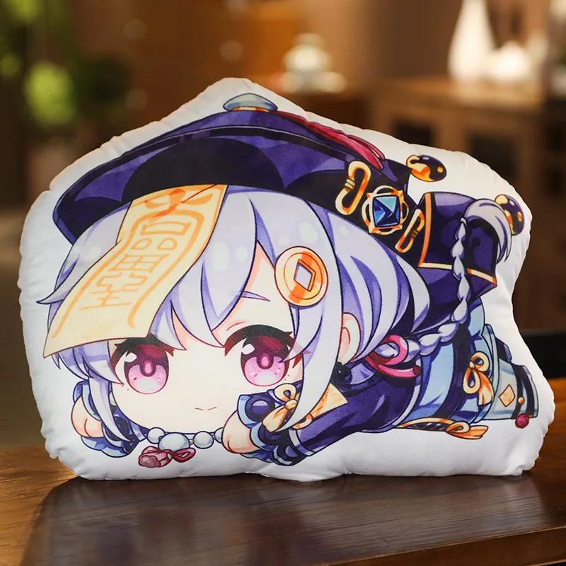 Genshin Impact Plush Pillow Anime Plushie Sofa Cushion Paimon Amber Lumine Keqing Klee Barbara Cartoon Stuffed Toy Birthday Gift