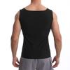Men's Silver-Coated PU Sauna Suit: Body Shaper Sweat-Inducing Tight-Fit Short-Sleeve Vest for Abdomen Control.
