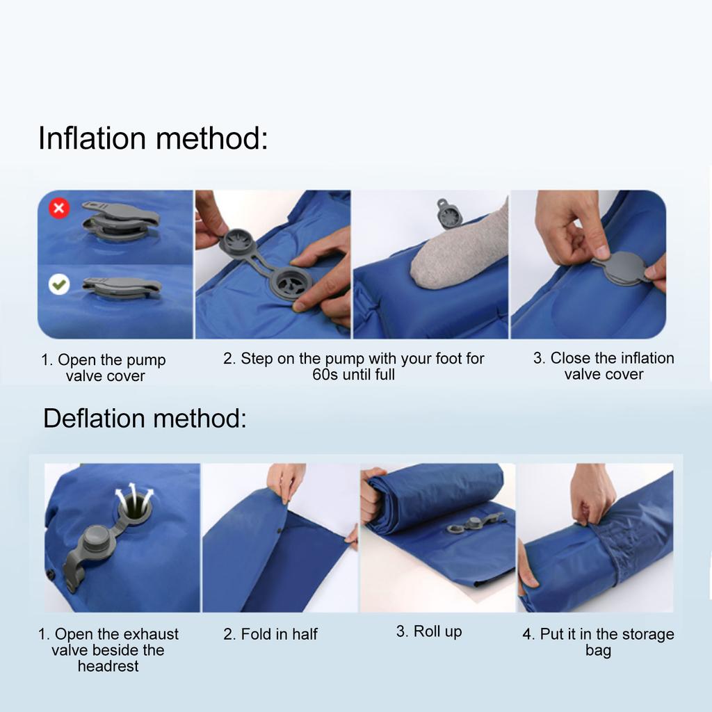 Inflating Sleeping Pad Ergonomic Design Foot Inflatable Sleeping Pad with Storage Bag for   Outdoor Camping