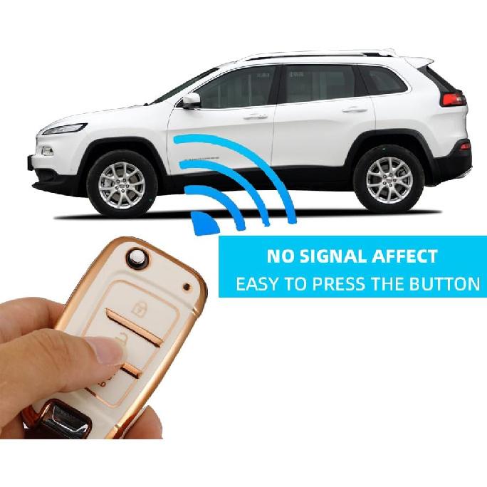 Fob Cover fit for Hyundai Venue Kona SE Santa Fe SE Tucson Key Cover Case Key Holder TPU Key Protector 3 Buttons B White