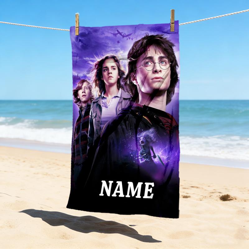 Custom Name Magic Quest Stylish Digital Printing Beach Towel Quick‑Drying Absorbent Blanket for Beach Pool Gym Travel
