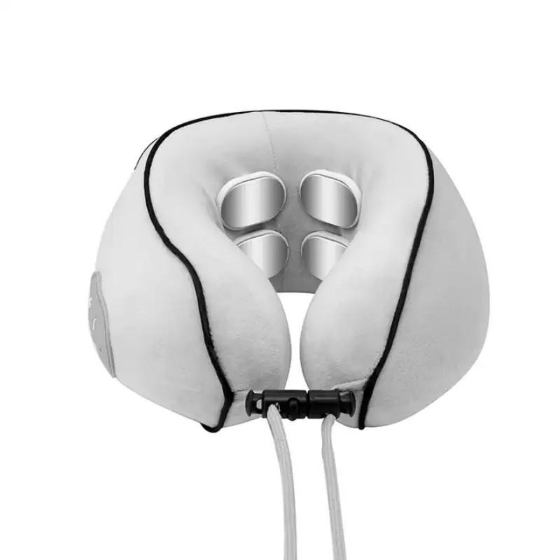 Travel Pillow With Massage,Memory Foam Neck Pillow For Sleeping Travel Neck Massage Pillow With Heat For Neck Pain Relief