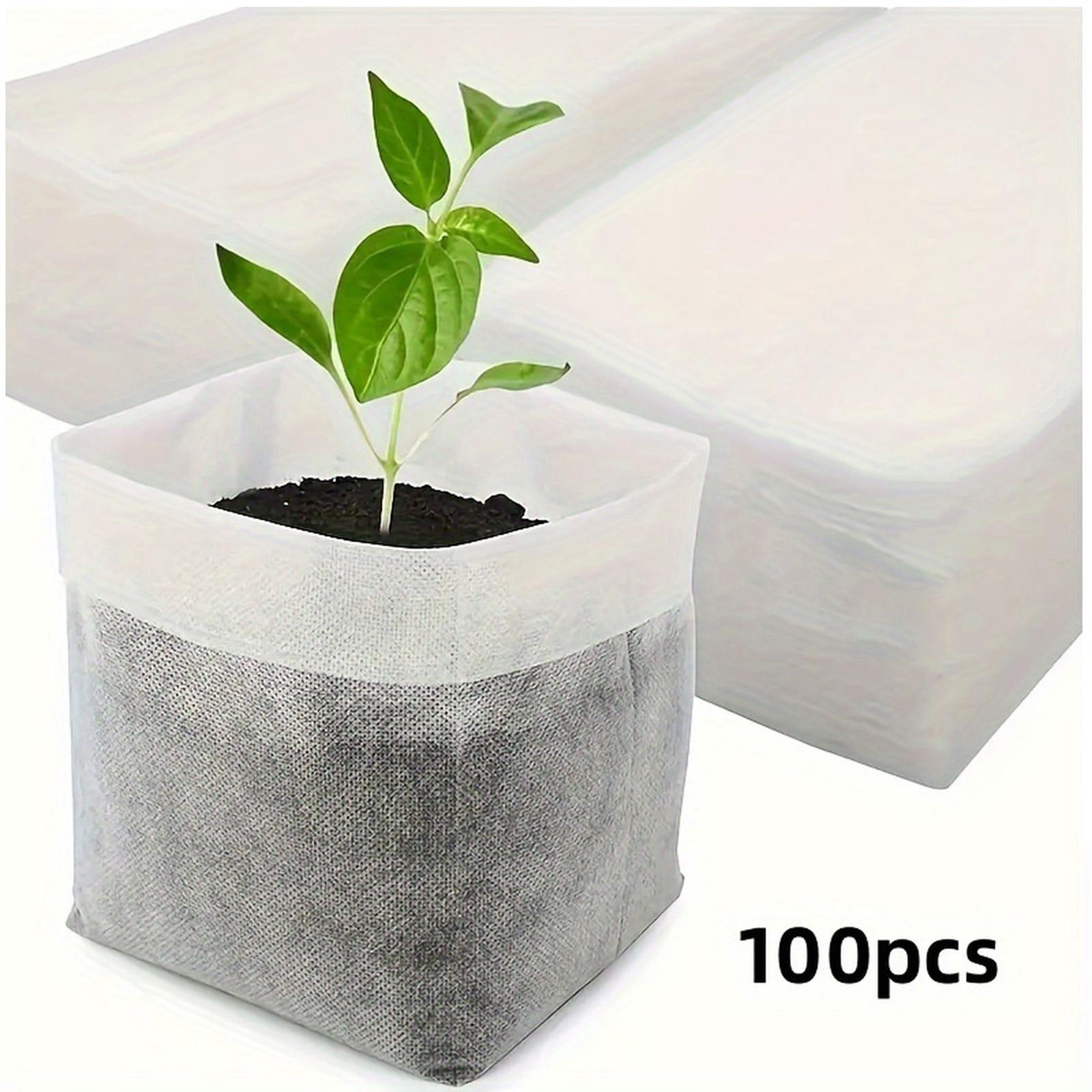 

100 Seedling Pots - Non-Woven Fabric Planting Bags For Seed Sprouting, Home Gardening Supplies One Size белый