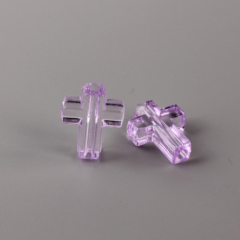 Z51 50PCS Cross Transparent Shape Spacer DIY Texture Jewelry Handmade Bracelet Necklace Decoration Accessories Trend Material