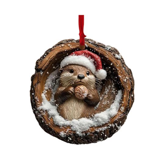 Forest Animal Acorn Ornaments Christmas Tree Decorations 2026 Acrylic Woodland Creature Hanging Ornaments for Home Decor Rustic Gifts
