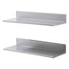 8.6" X 24" Stainless Steel Shelf, Wall Mounted Floating Shelving with Backsplash, 44 Lbs Load Capacity Commercial Shelves, Heavy Duty Storage Rack for
