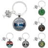 Tree Of Life Glass Keychain With Silver Alloy Accent For Everyday Use And Gift Ideas