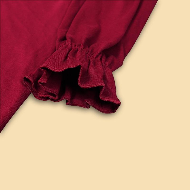 Spring and Autumn Women's Dress Plus Size Fashion Temperament Solid Color V-Neck Dresses