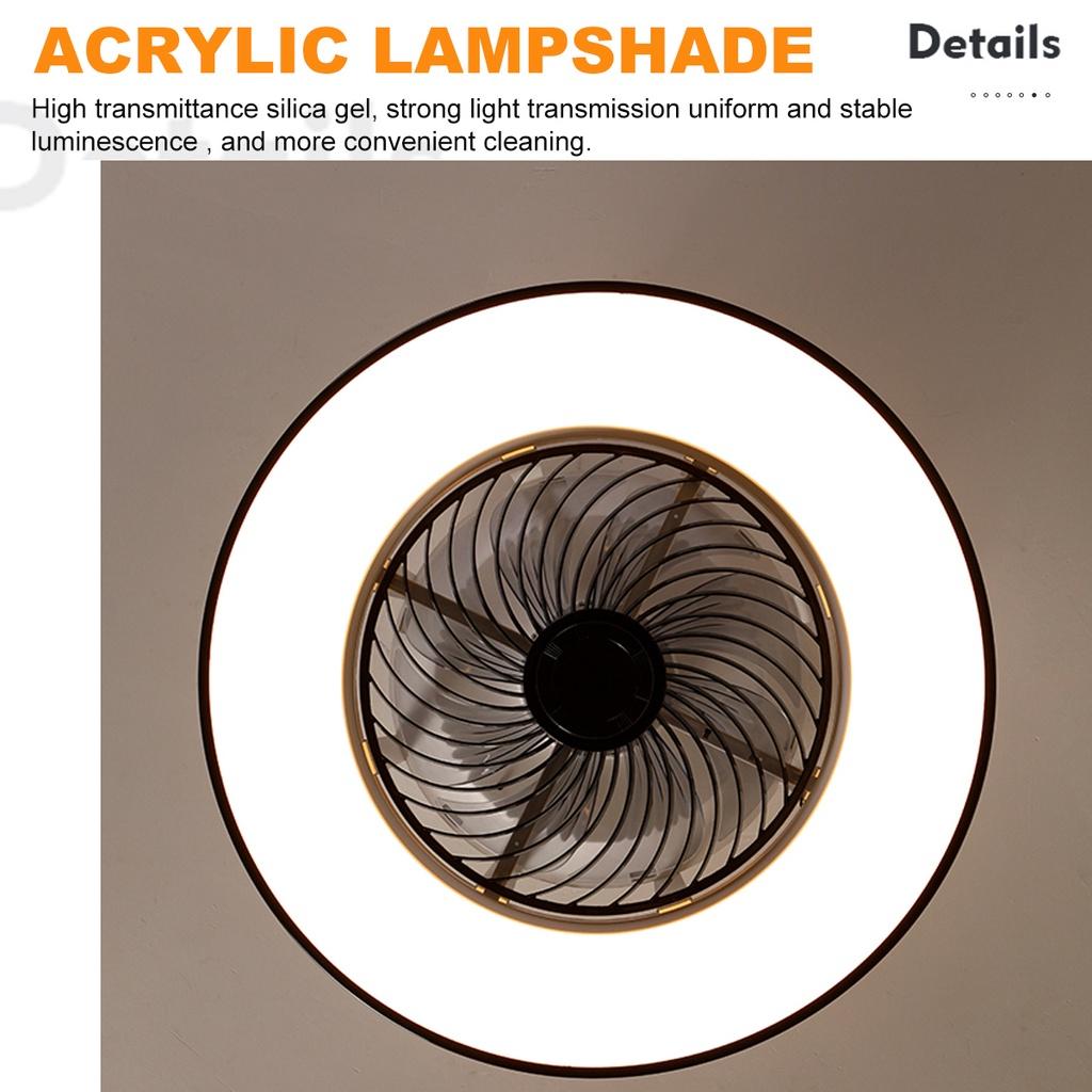 48W Minimalistische Deckenleuchte Runde Lüfterlampe Moderne LED-Deckenventilatorlampe Esszimmer Schlafzimmer Wohnzimmerlampe Mit 2,4G Fernbedienung