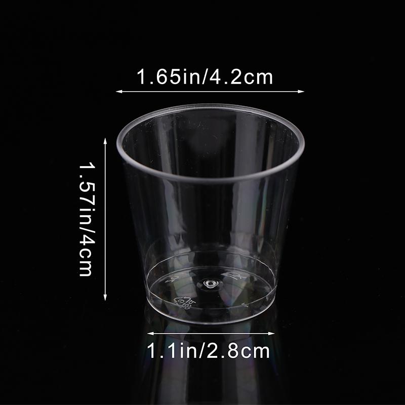 50Pcs 30Ml Disposable Mini Clear Plastic Cup Outdoor Picnic Birthday Kitchen Party Shot Glasses Jelly Cups Tableware Tasting