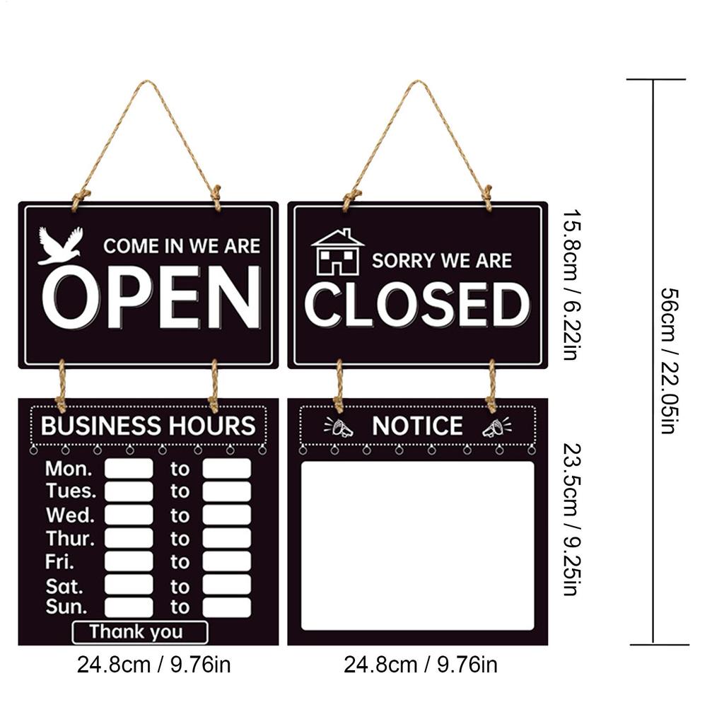 Double Sided Store Hours Sign Open And Closed Sign With Hours Decorative Welcome Boards Business Hours Sign For Store Shop Gym
