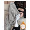 Relaxed Women's Chenille Fleece Striped Wide-Leg Pants for Autumn/Winter