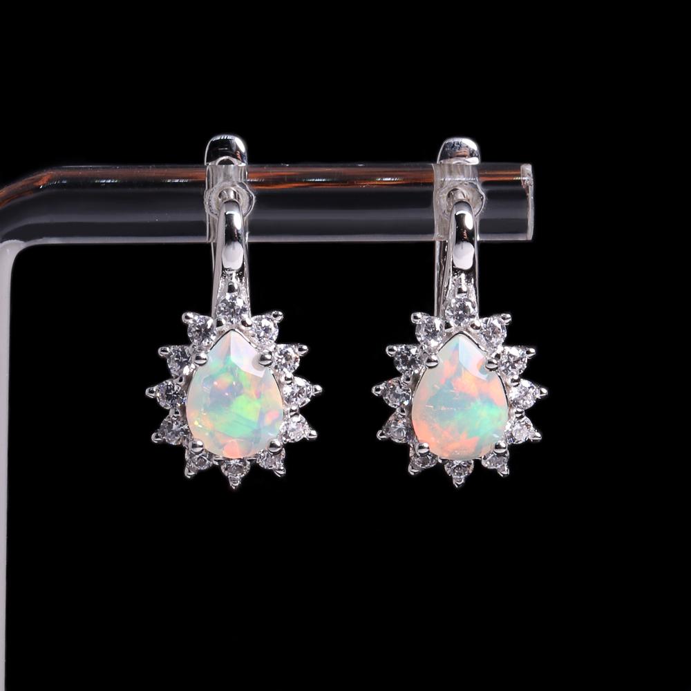 New Arrival!opal Earrings Nautral Gemstones Pear 6*8mm Classic Design 925 Sterling Silver Fine Jewelry for Women Nice Gift