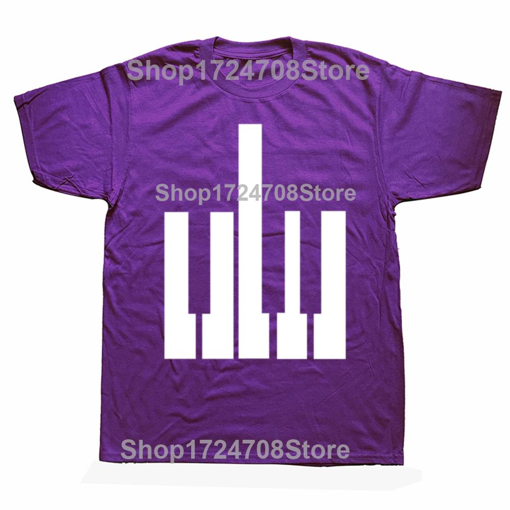 Funny Born To Be Piano Teacher Music Band Keyboard Player Graphic T-shirts Men Fashion Casual Tshirt Cotton Loose T Shirt