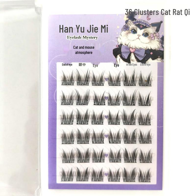 

Han Yu Lash Mystery - 10 Rows Large Capacity Cat & Mouse False Eyelashes for Women, Cat Ears Barbie Lashes for Lazy Users.
