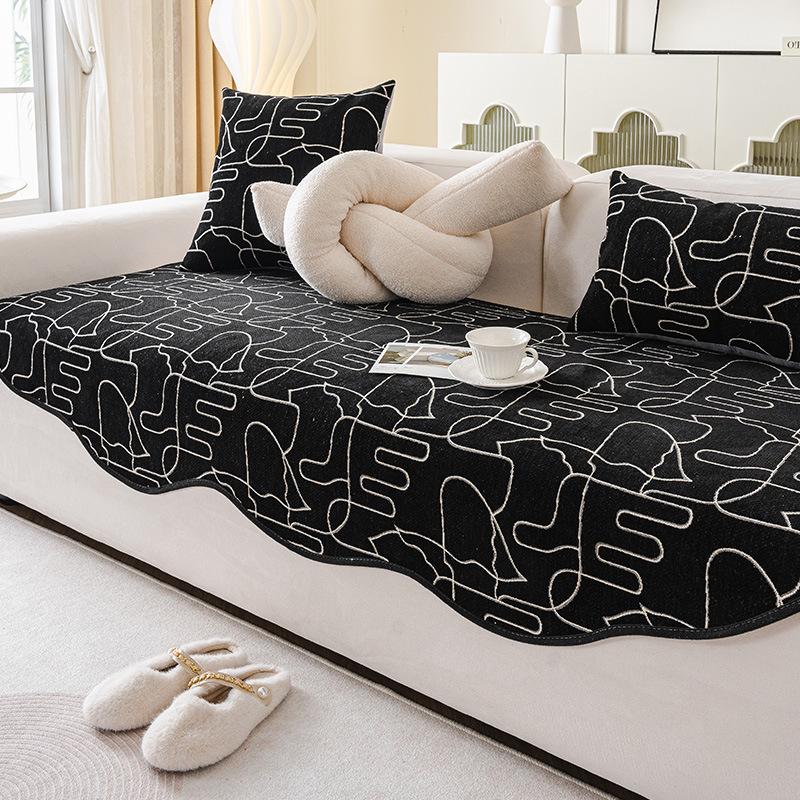 Irregular Sofa Cushions Are Universal In All Seasons, High-End Seat Cushions, Small Fresh Ins Wind Green Special-Shaped Sofa Cover