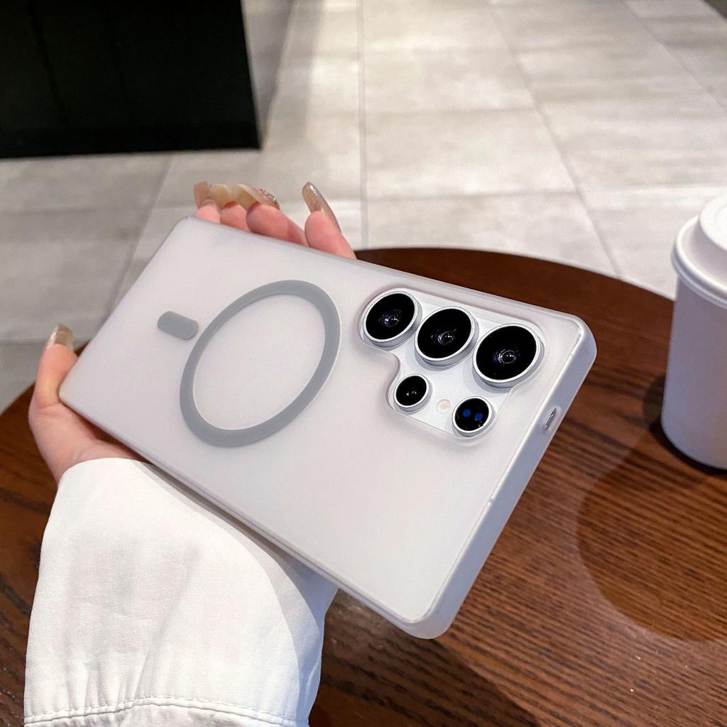 Ice Fog Matte Suitable for Samsung S25 Ultra Magnetic Suction Mobile Phone Case Samsung A55 Ultra Thin A16 Anti Slip Anti Fall Protection