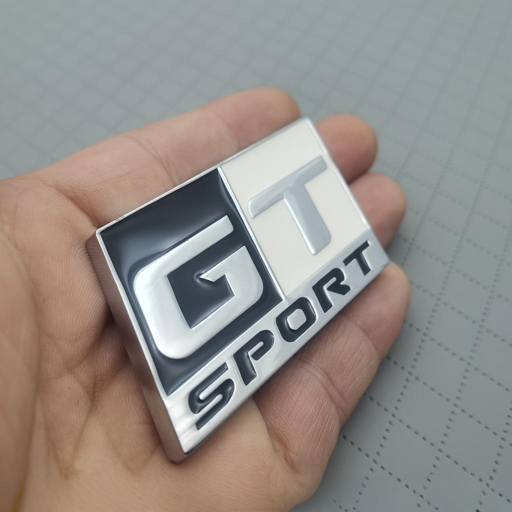 1pc 3D Metal GT SPORT Car Sider Fender Logo Sticker Car Rear Trunk Emblem Badge Sticker Car Body Styling Decoration Accessories Universal Fit