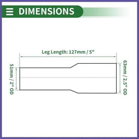 Mandrel Exhaust Pipe Adaptor Concentric Reducers 2" OD to 25" OD Silver Tone