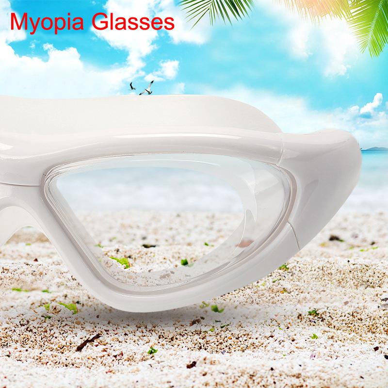 Schwimmbrille mit großem Rahmen und Ohrstöpseln, HD-transparente Gläser, beschlagfrei, Silikon, wasserdicht, Herren, Damen, Schwimmbrille, Erwachsene