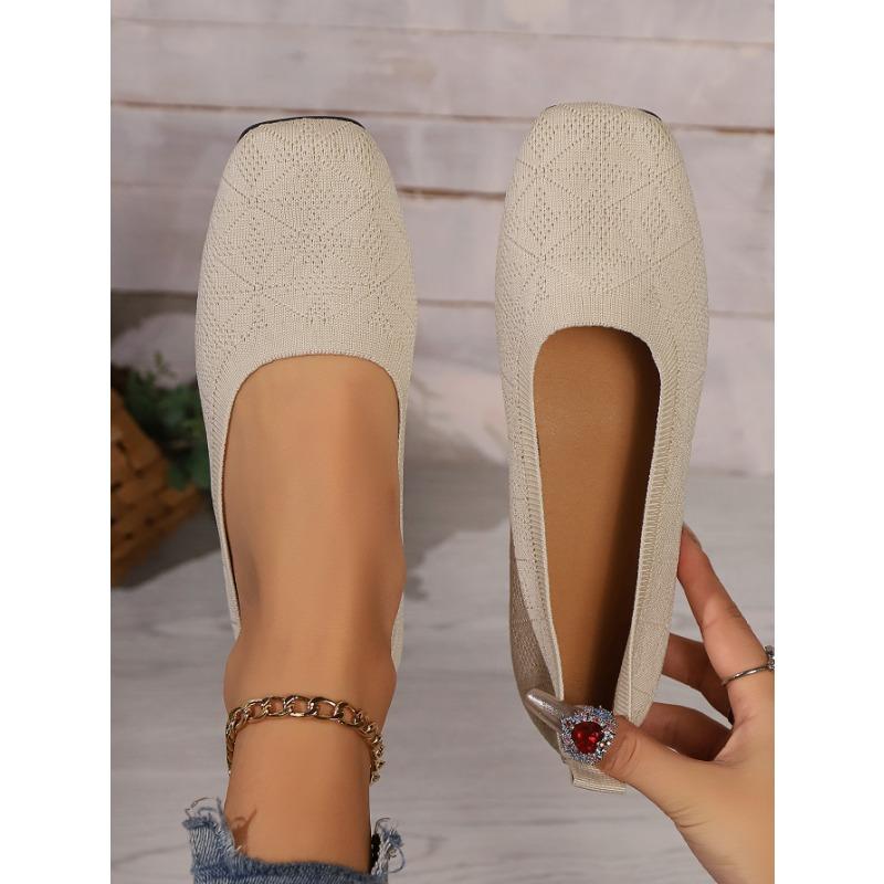 

New round head flat bottom lazy single shoes women s flying weaving breathable flat heel shallow mouth 43