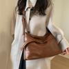 Korean Version Women'S Shoulder Bag Fashion Casual Large Capacity Tote Bag Autumn Winter Brown Crossbody Bag Black Handbag KTB