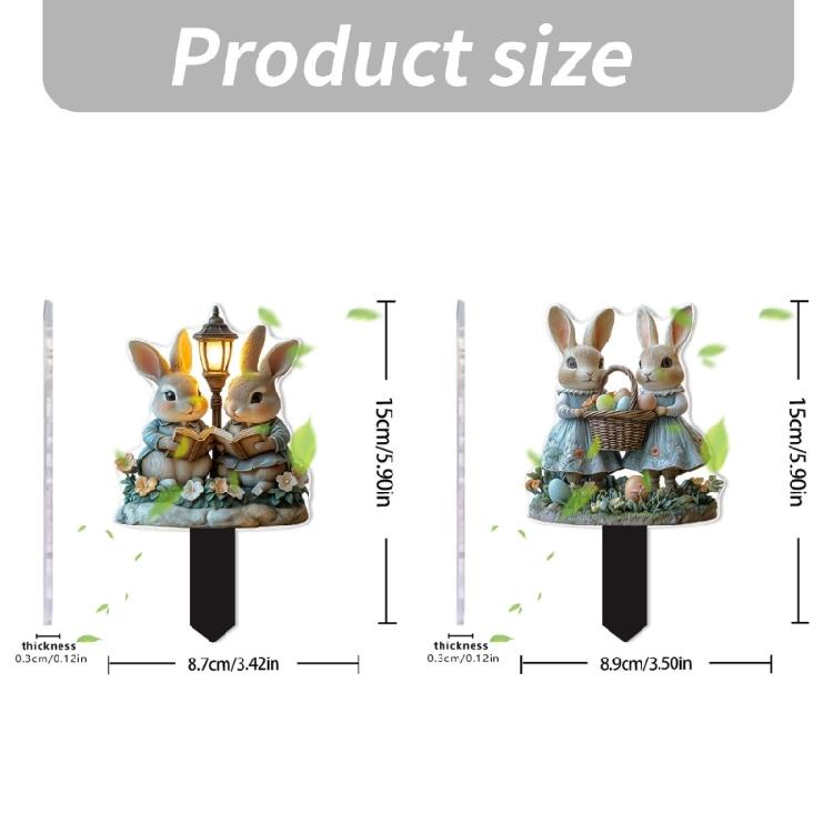 Weather Proof Rabbit Yard Art Garden Stake Ornament For Easter Parties And Event Seasonal Celebration Accessory