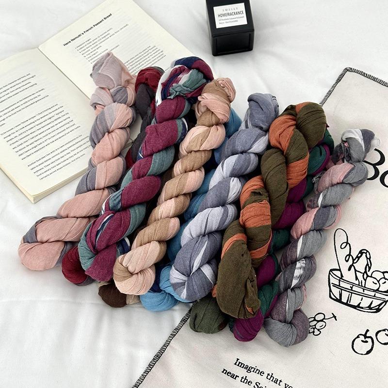 Scarf Women's Winter High-end Sense New Warm and Cold-proof Scarf Versatile Solid Color Crumpled Scarf Shawl