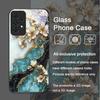 Aesthetic Flower Marble Texture Art Tempered Glass Phone Case for Samsung Galaxy A56 A72 A55 A54 A53 A52 A36 A51 A15 A14 Covers
