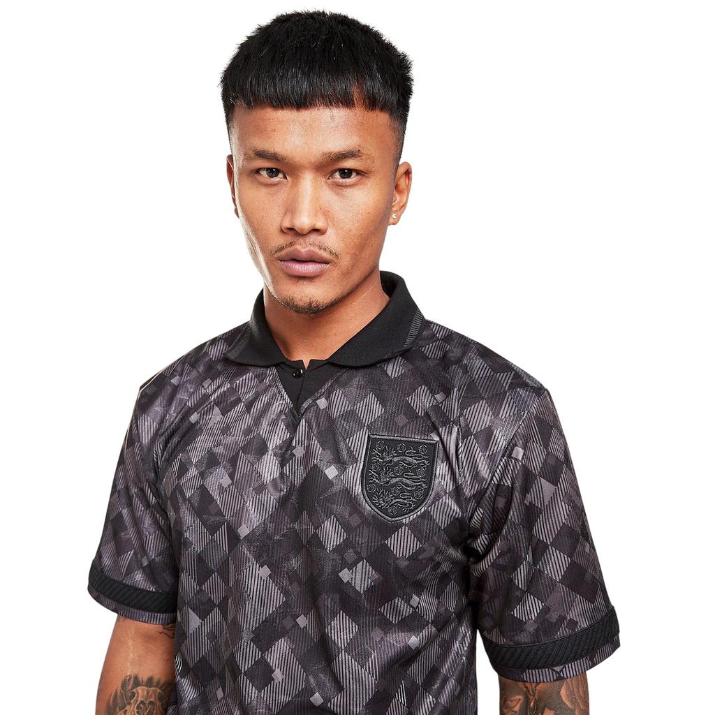 Score Draw Mens 1990 Black Out England FA Football Shirt