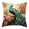 Retro Pfauenblumenmuster Kissenbezug mit kurzem Plüschdruck Wohnzimmer Sofa Dekoration Kissenbezug Kissenbezüge
