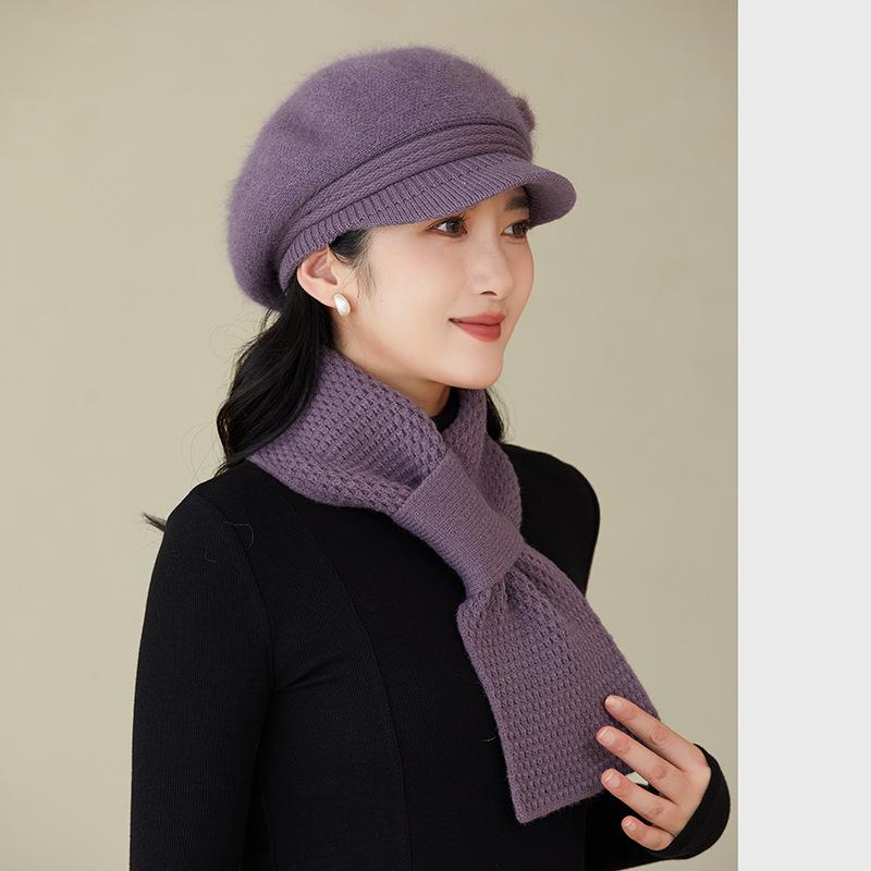 Hut Damen Winter Warm Plüsch Wollmütze Modischer Ausländischer Stil Kälteschutz Ohrenschutz Verdickte Strickmütze