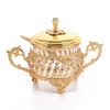European Glass Spice Jar with Hollow Metal Holder, Creative Kitchen Seasoning Container, Single Sugar Pot for Countertop