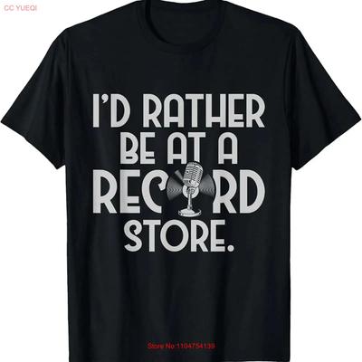 Id Rather Be At A Record Store Vinyl Records Music Lover T Shirt Vintage Washed Slightly Stylish Comfortable