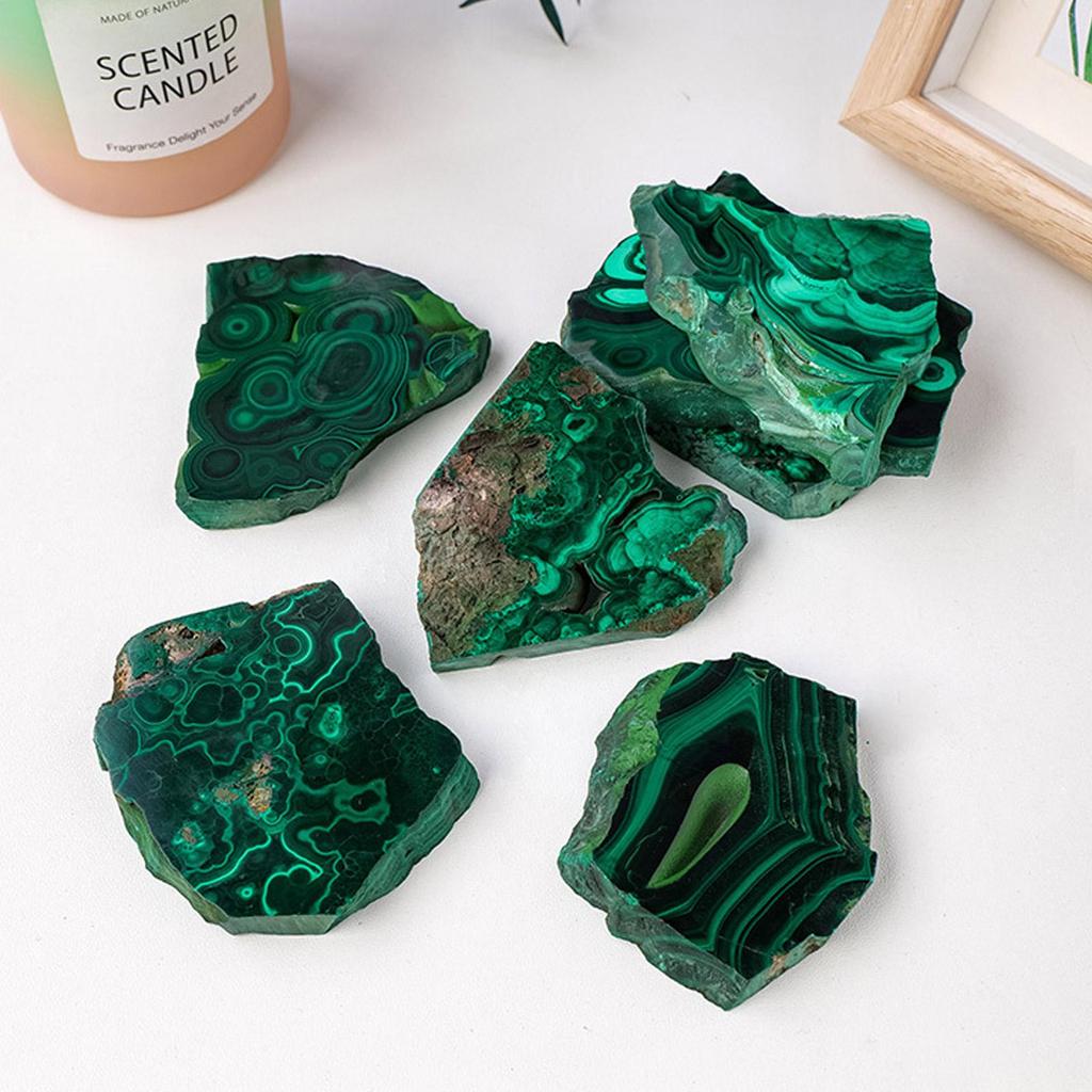 Natural Malachite Polished Slice Natural Crystal Stone Raw Malachite Slices Home Garden Art Decor Jewelry Crafting Malachite