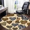 1pc Leopard Zebra Office Round Area Rug,  Mat Suitable ForOffice, Under Office Chairs Bedroom Living Room Home Decor, Room Deco