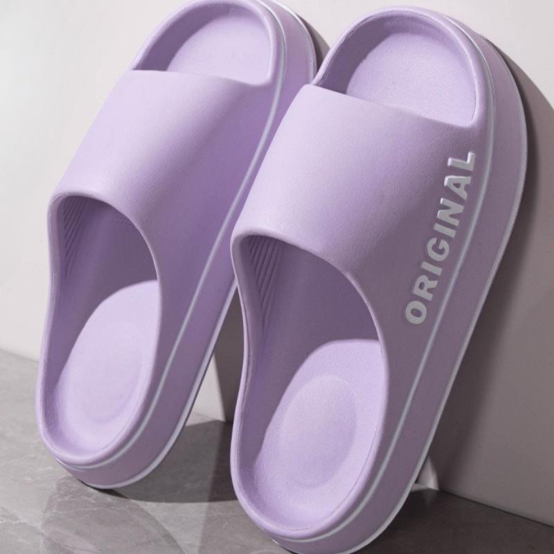 

Women Letter Slippers Beach Slides Solid Color Women s Thick Sole Indoor Bathroom Anti Slip Shoes Summer Couple Sandals 2025 40-41 фіолетовий