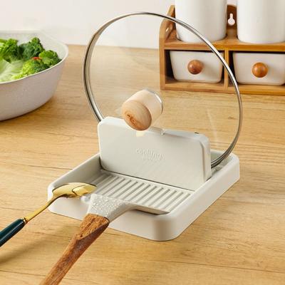 Plastic Non Slip Heat Resistant Soup Spoon Rack Kitchen Organizer Pot Lid Holder Pan Covers Stand