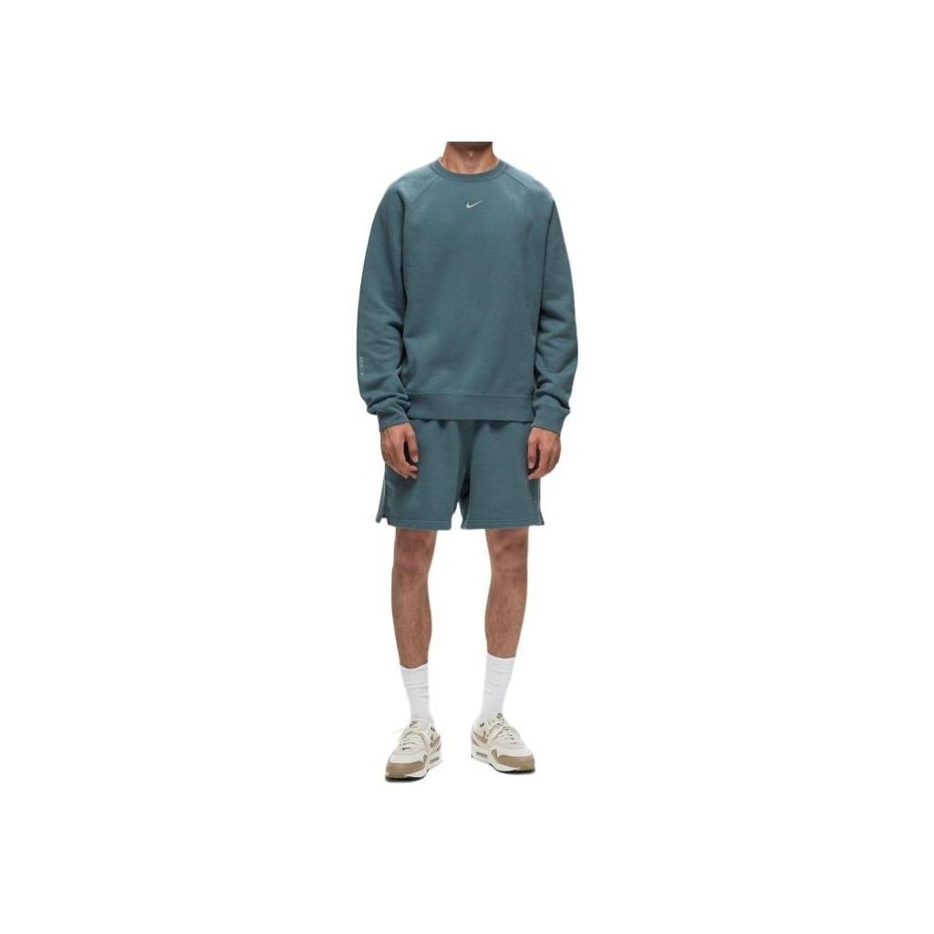 Nike Solid Logo Print Raglan Loose Fit Crew Neck Long Sleeve Sweatshirt Men Sweatshirt Mineral-Slate FN8160-382