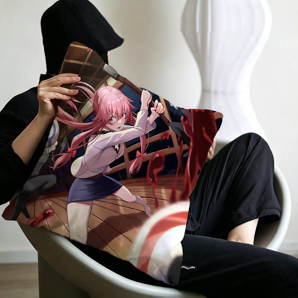 Anime F_Future D_Diary Pillow Cushion Cover Pillowcase Living Room Sofa Home Decor Customized