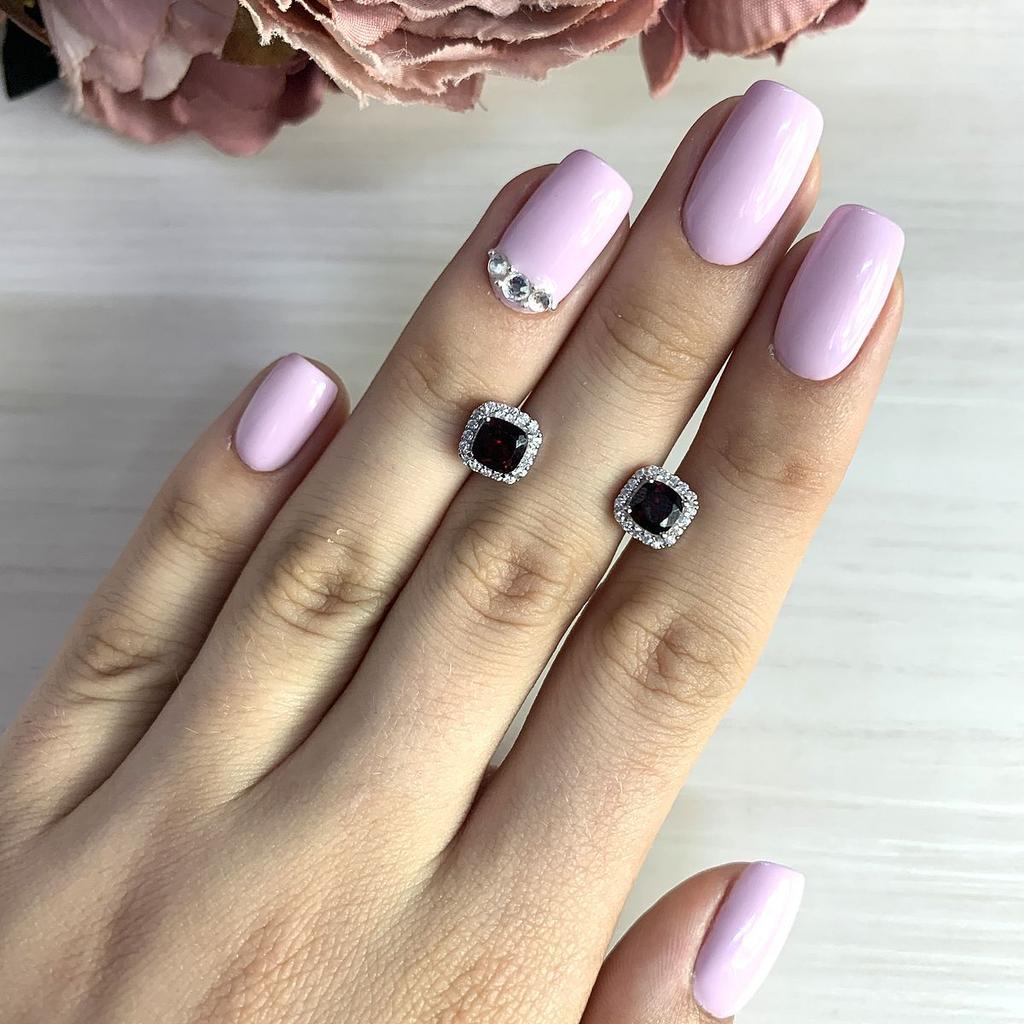 Silver Earrings with Natural Garnet 1.39ct (1893838)