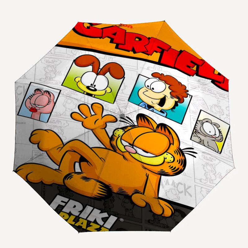 

1PC Garfield Characters Automatic Open/Close, 8-Rib Durable Frame Compact Travel Umbrella for Men & Women 052