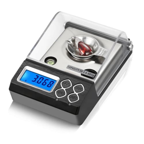 Digital Scale, 0.001g Digital Counting Carat Scale, 20g, 30g, 50g, 0.001g Precision Portable Electronic Jewelry Scale, Gold Germ Pharmaceutical Balanc