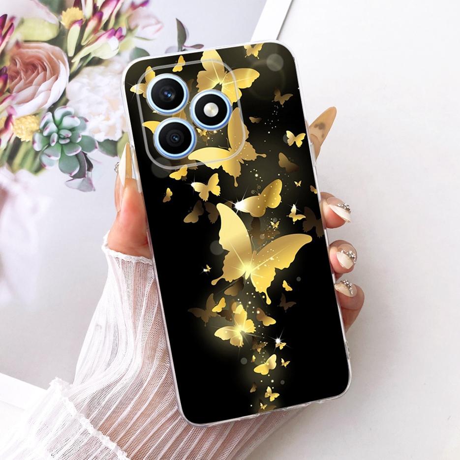 For Honor X8d 4G Case Cute Cat Luxury Flowers Painted Cover Soft Slim Phone Case For Honor X8d X 8d HonorX8d 4G Back Cover Coque