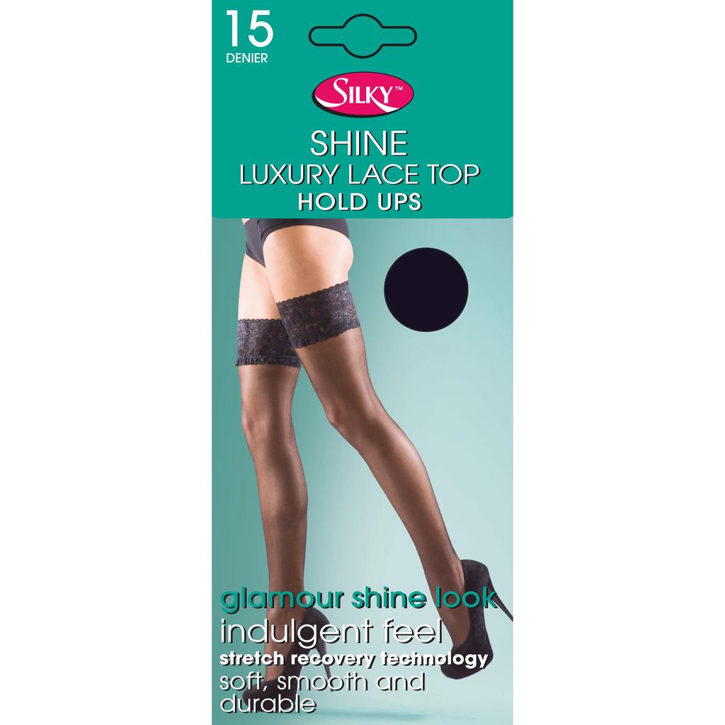 Silky Womens/Ladies Shine Lace Top Hold Ups (1 Pair)