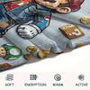 Mario Game Cover Art Blanket, Mario Fan Cozy Throw, Perfect Gift.chl