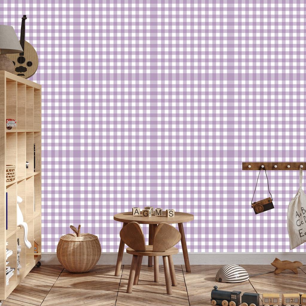 Wallpaper Fabric Pattern Light Gray and Purple 50x1000