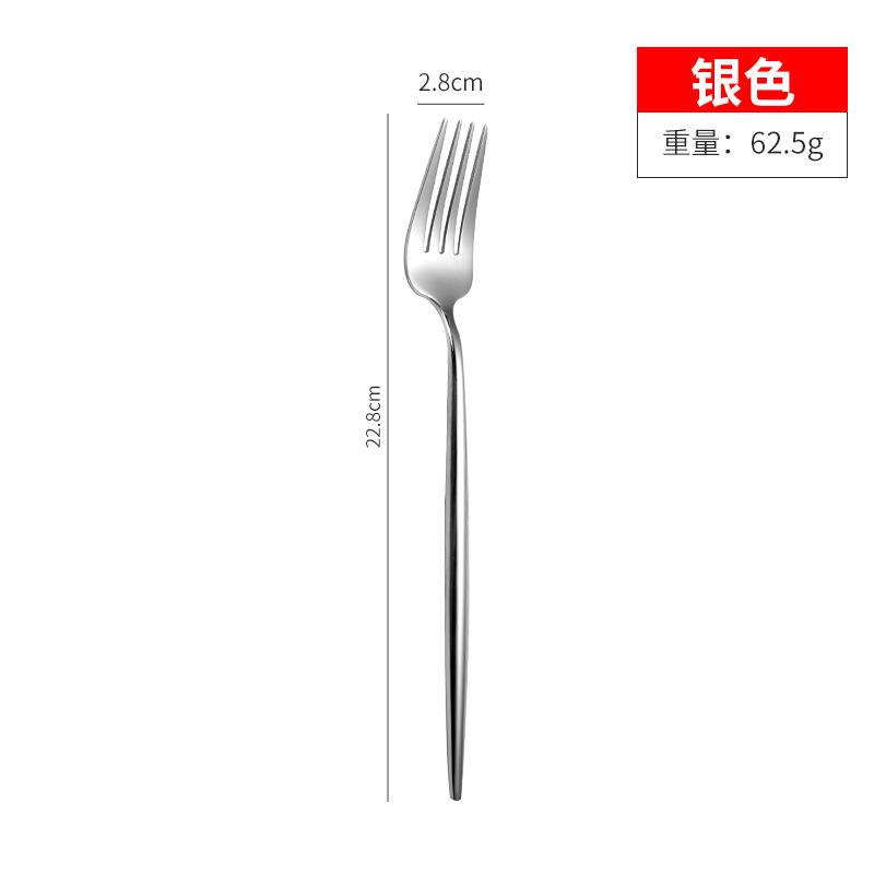 Edelstahl 304, Spiegelgeschirr, Messer, Suppenlöffel, Gabelgriff, verdicktes Messer, vierteiliges Gabel- und Löffelset