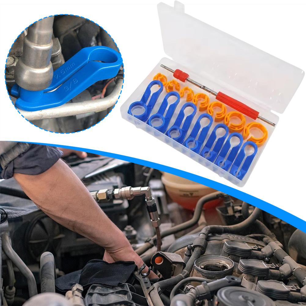16pcs Auto Fuel Line Angled Disconnect Set Tool Remove Fuel Line Replacement Tool Air-conditioning Oil Pipe Quick Removal Tool